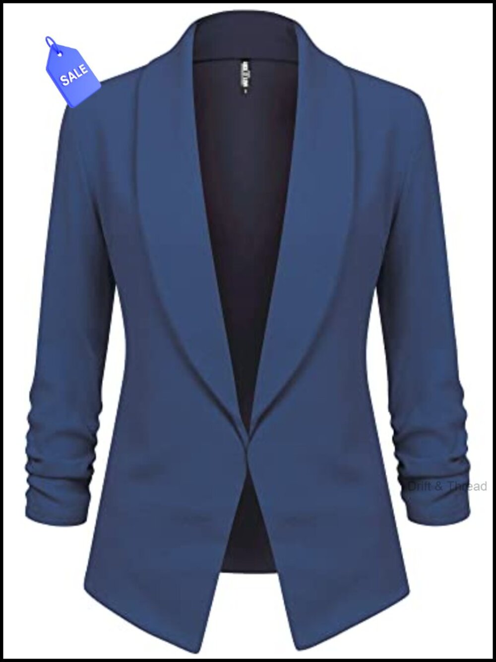 Women's 3/4 Sleeve Open Front Blazer Cardigan Shawl Collar Work Office